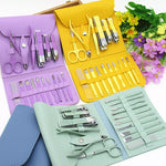 16 Pcs Nail Clippers Set Stainless Steel Manicure Pedicure Cuticle Grooming Tool