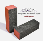 Dixon Orange Black Nail Buffer 100/180 Grit for Acrylic UV Gel Nail (Pack of 10)