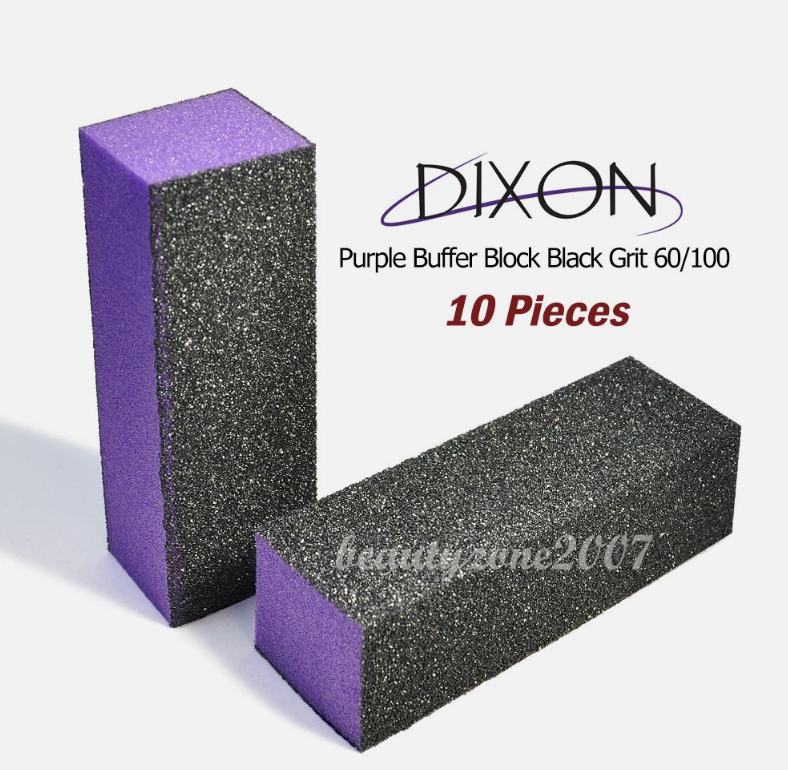 Dixon Purple Black Nail Buffer 60/100 Gfor Acrylic UV Gel Nail (Pack of 10)