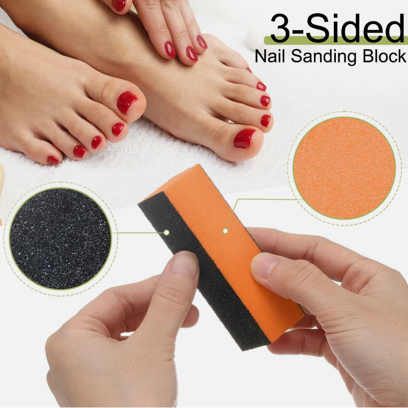 Dixon Orange Black Nail Buffer 100/180 Grit for Acrylic UV Gel Nail (Pack of 10)