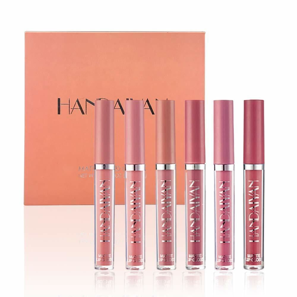 6 Colors Velvet Liquid Lipstick Set – Long Lasting Waterproof Non-Stick Lips B