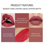 6 Colors Velvet Liquid Lipstick Set – Long Lasting Waterproof Non-Stick Lips B