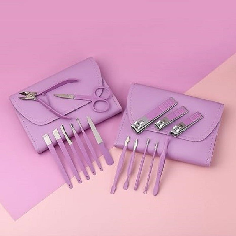 16 Pcs Nail Clippers Set Stainless Steel Manicure Pedicure Cuticle Grooming Tool