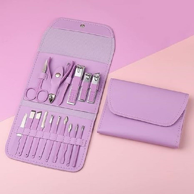 16 Pcs Nail Clippers Set Stainless Steel Manicure Pedicure Cuticle Grooming Tool