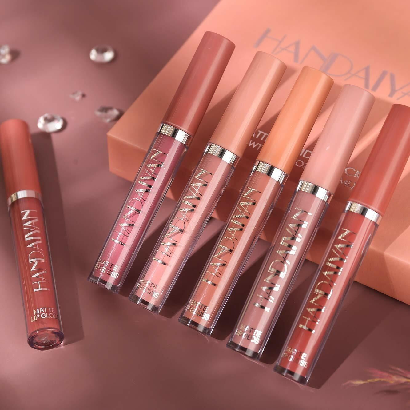 6 Colors Velvet Liquid Lipstick Set – Long Lasting Waterproof Non-Stick Lips B