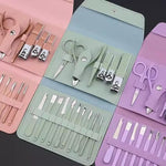 16 Pcs Nail Clippers Set Stainless Steel Manicure Pedicure Cuticle Grooming Tool