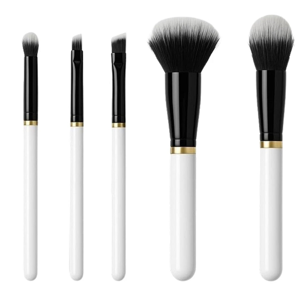 5-Piece Face & Eye Makeup Brush Set – Soft Vegan Bristles, Cruelty-Free Tools