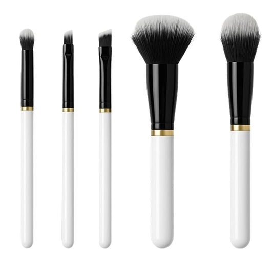 5-Piece Face & Eye Makeup Brush Set – Soft Vegan Bristles, Cruelty-Free Tools