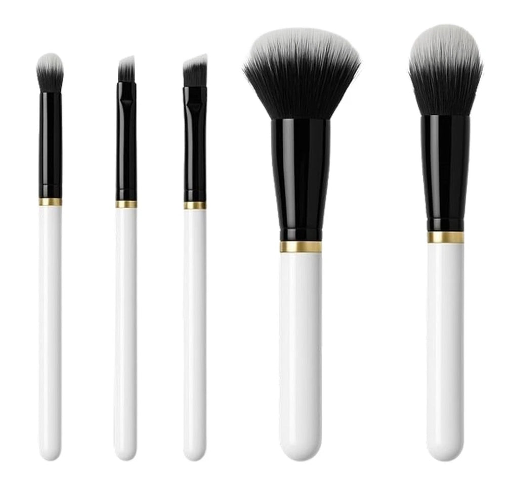 5-Piece Face & Eye Makeup Brush Set – Soft Vegan Bristles, Cruelty-Free Tools