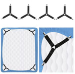 4 Pack Bed Sheet Holder Straps Adjustable Fitted Sheet Clips Corner Grippers