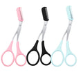 3Pc Eyebrow Trimmer Scissors Kit Grooming Set W/ Comb for Men Women Facial Hair