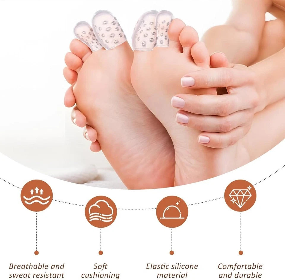 30 Pcs Clear Silicone Toe Protectors, Breathable and Anti-Friction Toe Covers