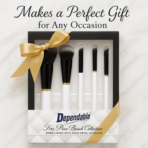 5-Piece Face & Eye Makeup Brush Set – Soft Vegan Bristles, Cruelty-Free Tools