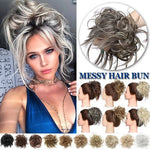 Large Tousled Messy Bun Hair Scrunchie Wrap on Pony Tail Hair Piece Extensions