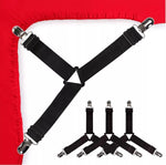 4 Pack Bed Sheet Holder Straps Adjustable Fitted Sheet Clips Corner Grippers