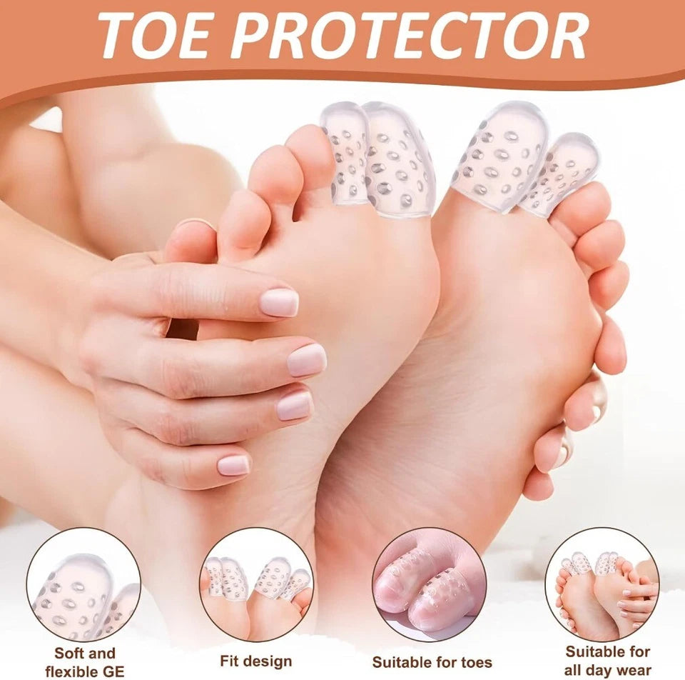 30 Pcs Clear Silicone Toe Protectors, Breathable and Anti-Friction Toe Covers