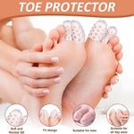 30 Pcs Clear Silicone Toe Protectors, Breathable and Anti-Friction Toe Covers
