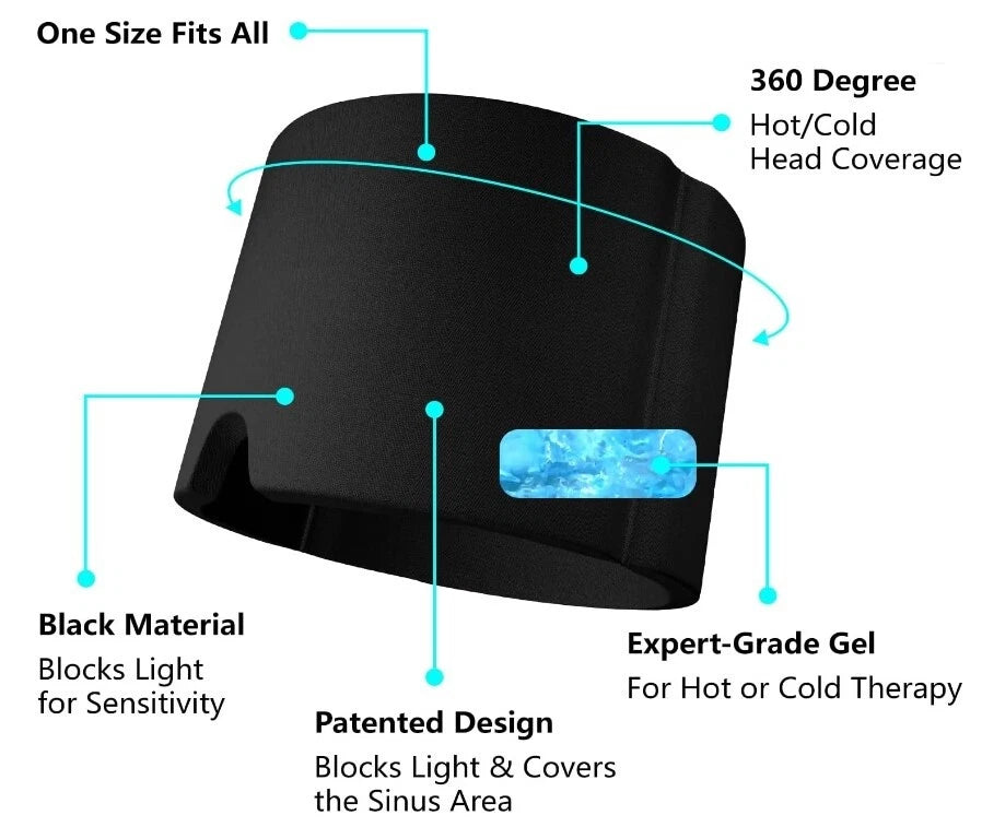 Migraine Relief Cap Migraine Headache Relief Wrap Ice Relief Cap Hat Hot & Cold