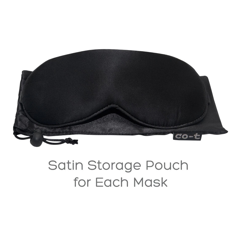 Natural Silk Sleep Mask - Organic Silk Eye Mask for Sleeping - Ultra Soft Black